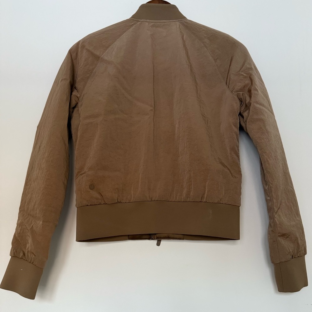 Lululemon Reversible Insulated Non-Stop Cotton Bomber Jacket Artifact brown sz 4 - Picture 14 of 16